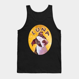 Luna Boston Terrier Face Tilted Cartoon Cameo Tank Top